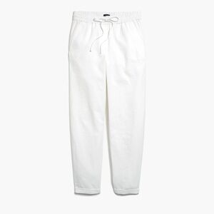 NWT J. Crew White Linen-blend drawstring pant Size 0
